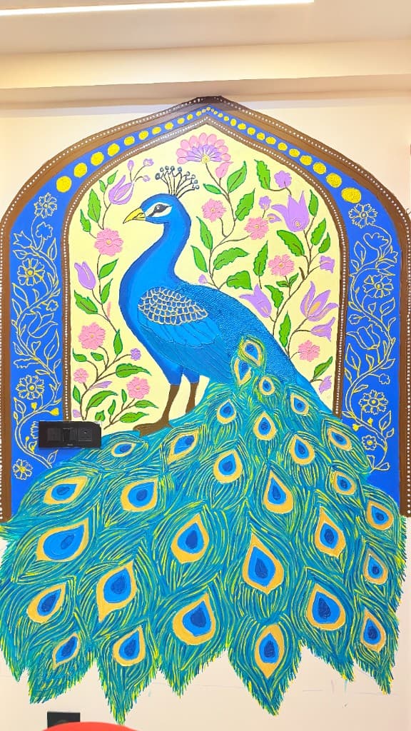Royal Peacock Wall Art - Flower Designs