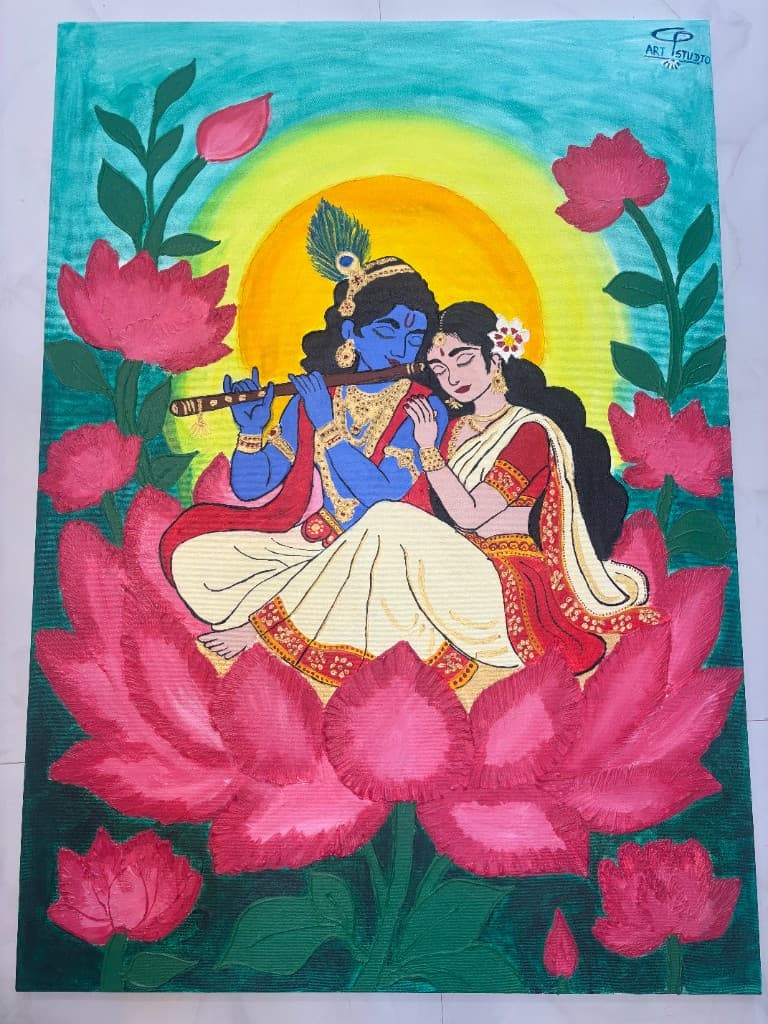 Radha Krishna Lotus - Flower Designs